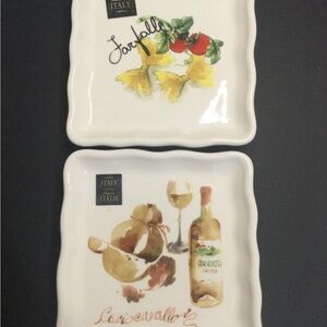 Effetti Italian Pasta Ceramic Square Plates Set of 2. Made in Italy 🇮🇹